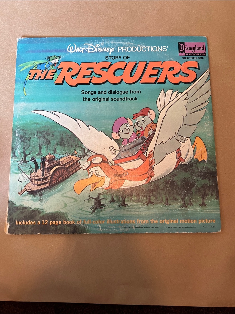 Walt Disney The Rescuers Original Soundtrack Album - Teal & Orange Cover